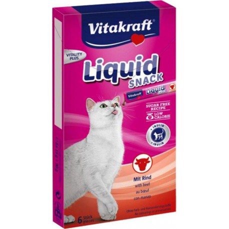 Vitakraft Liquid Snack Au Boeuf Pour Chat 6x15g 90g