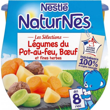 Nestlé Naturnes Les Sélections Légumes du Pot-au-feu Boeuf et Fines Herbes