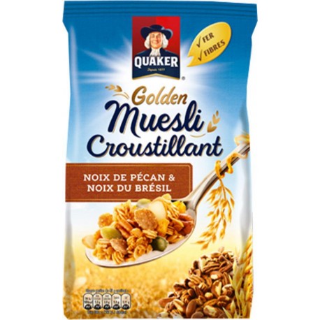 Quaker Golden Muesli Croustillant Noix De Pécan Et Noix Du Brésil 500g