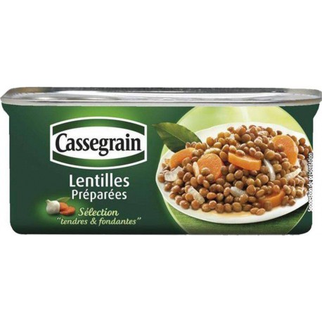 Cassegrain Lentilles Cuisinées aux Oignons et Carottes net 200g