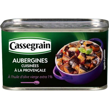 Cassegrain Aubergines Cuisinées à la Provençale à l’Huile d’Olive Vierge Extra 375g