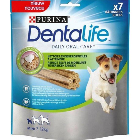 Purina Dentalife Bâtonnets Pour Chiens Mini 7 à 12Kg Texture Alvéolée Facile à Mâcher 115g