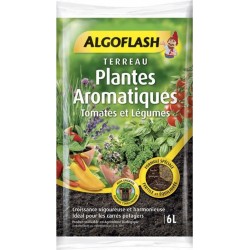 Algoflash Terreau Plantes Aromatiques Tomates et Légumes avec Engrais 6L