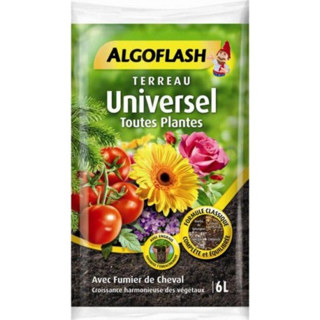 Algoflash Terreau Universel Toutes Plantes Formule Classique avec Engrais 6L