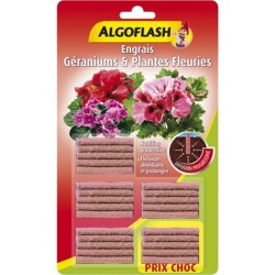 Algoflash Engrais Géraniums et Plantes Fleuries Diffusion Progressive 25 bâtonnets