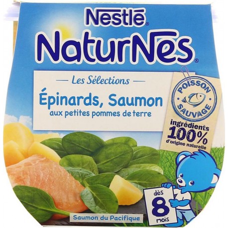 Nestlé Naturnes Les Sélections Épinards Saumon aux Petites Pommes de Terre