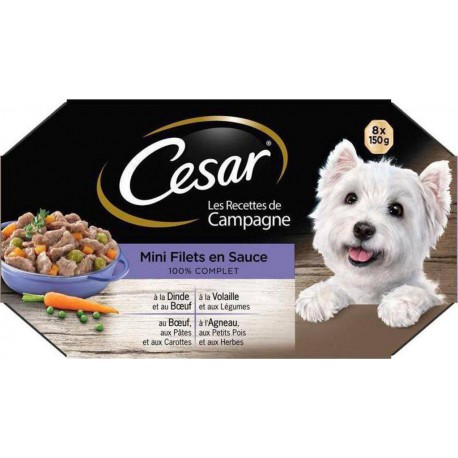 Cesar Les Recettes de Campagne Mini Filets en Sauce 100% Complet 150g par 8