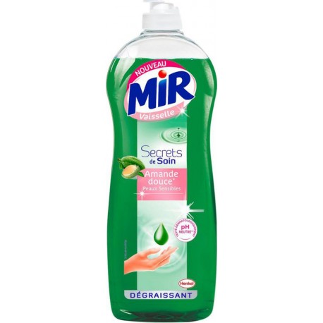 Mir Vaisselle Secret de Soin Amande Douce Peaux Sensibles Dégraissant 750ml