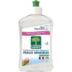 L'Arbre Vert L’Arbre Vert Vaisselle & Mains Sans Allergènes et Sans Parfum Peaux Sensibles Ultra Dégraissant 500ml