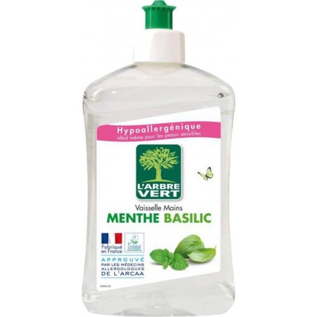 L'Arbre Vert L’Arbre Vert Vaisselle & Mains Hypoallergénique à la Menthe et au Basilic 500ml