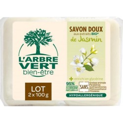 L'Arbre Vert L’Arbre Vert Savon Doux aux Extraits Bio de Jasmin par 2 de 100g