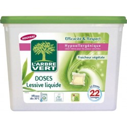 L'Arbre Vert Hypoallergénique Doses Lessive Liquide Fraîcheur Végétale x22