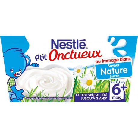 Nestlé P’tit Onctueux au Fromage Blanc Saveur Nature Sucré