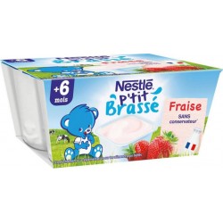 Nestlé P’tit Brassé Fraise Riche en Calcium