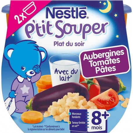 Nestlé P’tit Souper Plat du Soir Aubergine Tomates Pâtes