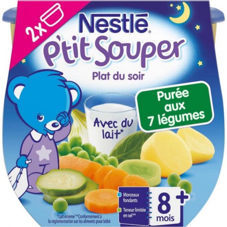 Nestlé P’tit Souper Plat du Soir Purée aux 7 Légumes