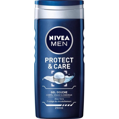 Nivea Men Gel Douche Protect & Care Corps Visage & Cheveux Aloe Vera Protège du Dessèchement 250ml