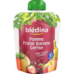 Blédina Pomme Fraise Banane Cerise 10 à 36 mois gourde de 90g