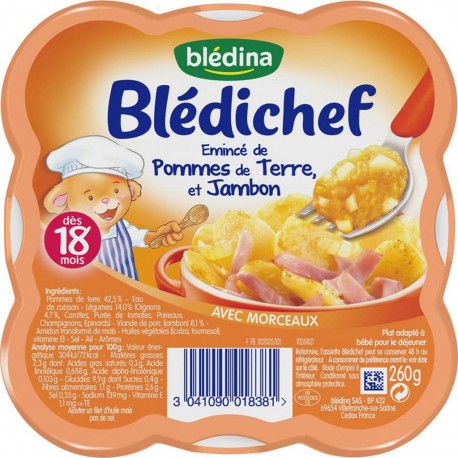 Blédina Blédichef Emincé de Pommes de Terre et Jambon 260g