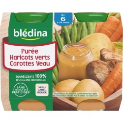 Blédina Purée Haricots Verts Carottes Veau