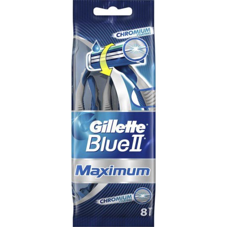 Gillette Blue II Maximum Rasoirs Jetables pour Homme par 8 Rasoirs