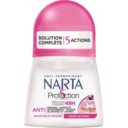 Narta Roll-on Anti-Transpirant Solution Complète 5 Actions Protection Efficace 48h 50ml