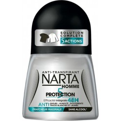 Narta Homme Roll-on Anti-Transpirant 5 Actions Efficacité 48h Fraîcheur Maximale 50ml