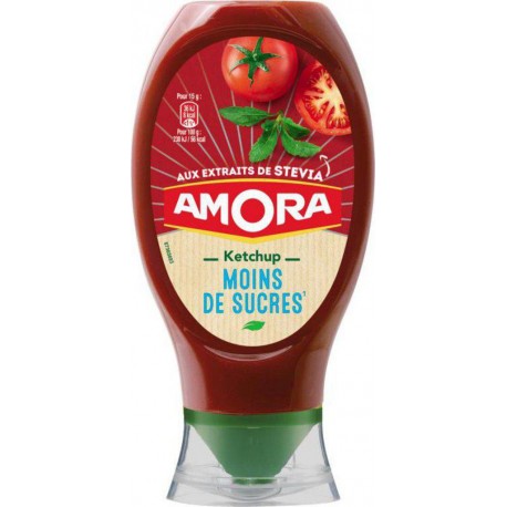 Amora Tomato Ketchup Moins de Sucres aux Extraits de Stevia 465g