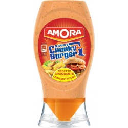 Amora Sauce Chunky Burger Légèrement Relevée 258g