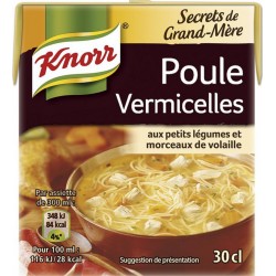 Knorr Secrets de Grand-mère Poule Vermicelles aux Petits Légumes et Morceaux de Volaille 30cl