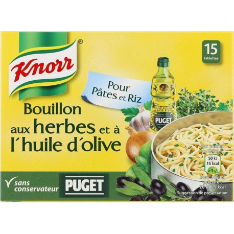 Knorr Bouillon aux Herbes et à l’Huile d’Olive par 15 Tablettes 150g