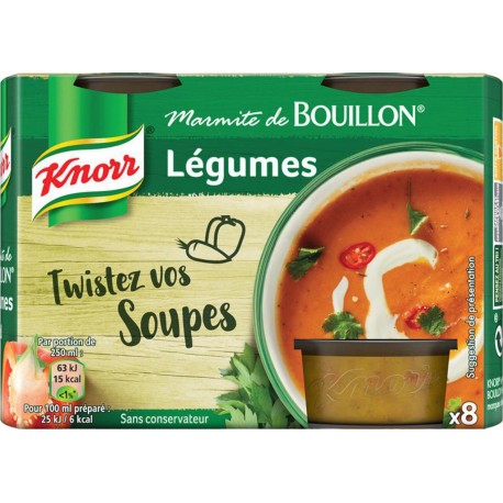 Knorr Marmite de Bouillon Légumes Twistez Vos Soupes par 8 Marmites 224g