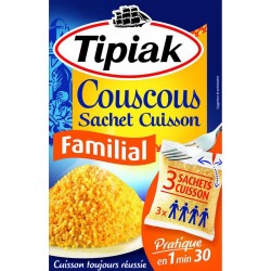 Tipiak Couscous Sachet Cuisson Format Familial par 3 Sachets de 330g