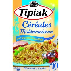 Tipiak Céréales Méditerranéennes avec une Pointe de Persillade Blé Épeautre Tomates par 2 Sachets 400g