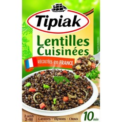 Tipiak Lentilles Cuisinées Récoltées en France Carottes Oignons Choux par 2 Sachets 240g