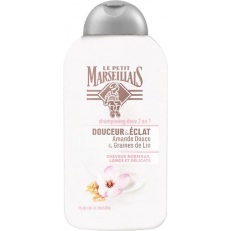 Le Petit Marseillais Shampooing Doux 2 en 1 Douceur & Éclat Amande Douce & Graines de Lin 250ml