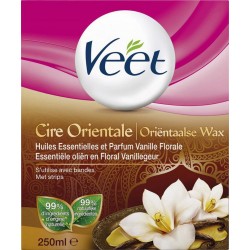 Veet Cire Orientale Huiles Essentielles et Parfum Vanille Florale 250ml