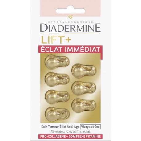 DIADERMINE Lift + Éclat Immédiat Soin Tenseur Anti-Âge Visage et Cou par 7 Capsules