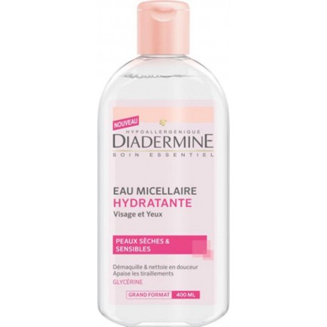 DIADERMINE Eau Micellaire Hydratante Visage et Yeux Peaux Sèches & Sensibles 400ml