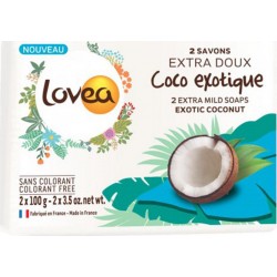 Lovea Savon Extra Doux Coco Exotique par 2 Savons de 100g