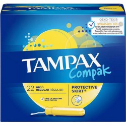 TAMPAX Compak Tampon Regular Protective Skirt x22
