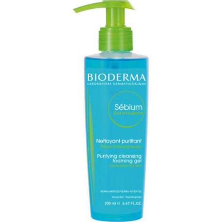 BIODERMA Sébium Gel Moussant Nettoyant Purifiant Peaux Mixtes Grasses 200ml