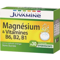Juvamine Magnésium & Vitamines B6 B2 B1 Arôme Naturel Orange Sans Sucres