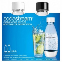 Sodastream Bouteilles de Gazéification Plastique Blanche et Noire 2x0,5L