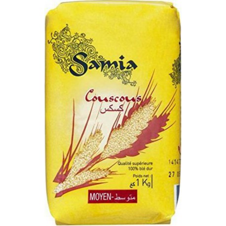 Samia Couscous Moyen de Qualité Supérieure 100% Blé Dur 1Kg