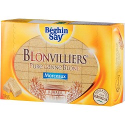 Béghin Say Sucre Blonvilliers Pure Canne Blond Morceaux 1Kg