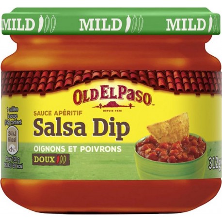 Old El Paso Sauce Apéritif Salsa Dip Oignons et Poivrons Doux 312g