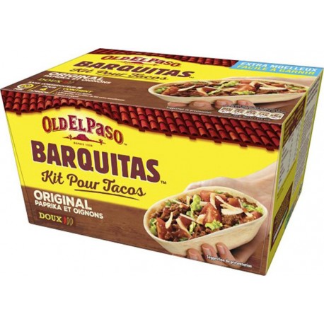 Old El Paso Barquitas Kit pour Tacos Original Paprika et Oignons 345g