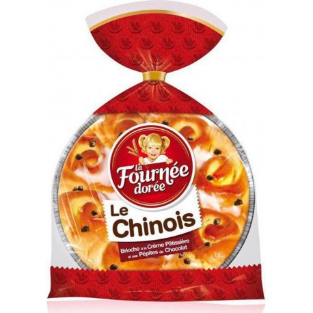 La Fournée Dorée Le Chinois Brioche à la Crème Pâtissière et aux Pépites de Chocolat 500g