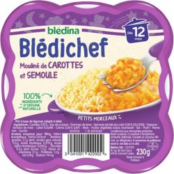 Blédina Blédichef Mouliné de Carottes et Semoule 230g